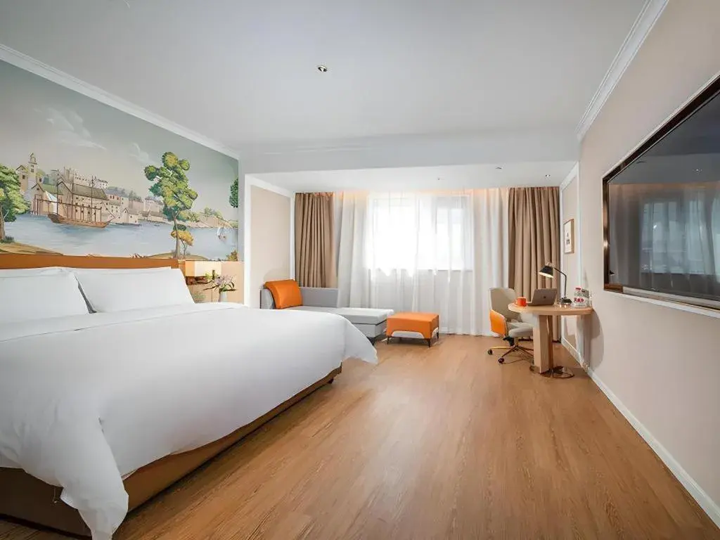 Bed in Vienna Hotel Tianjin Chentangzhuang Metro Station Bed in Vienna Hotel Tianjin Chentangzhuang Metro Station