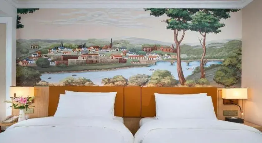 Bed in Vienna Hotel Tianjin Chentangzhuang Metro Station Bed in Vienna Hotel Tianjin Chentangzhuang Metro Station