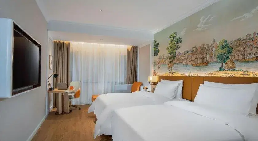 Bed in Vienna Hotel Tianjin Chentangzhuang Metro Station Bed in Vienna Hotel Tianjin Chentangzhuang Metro Station