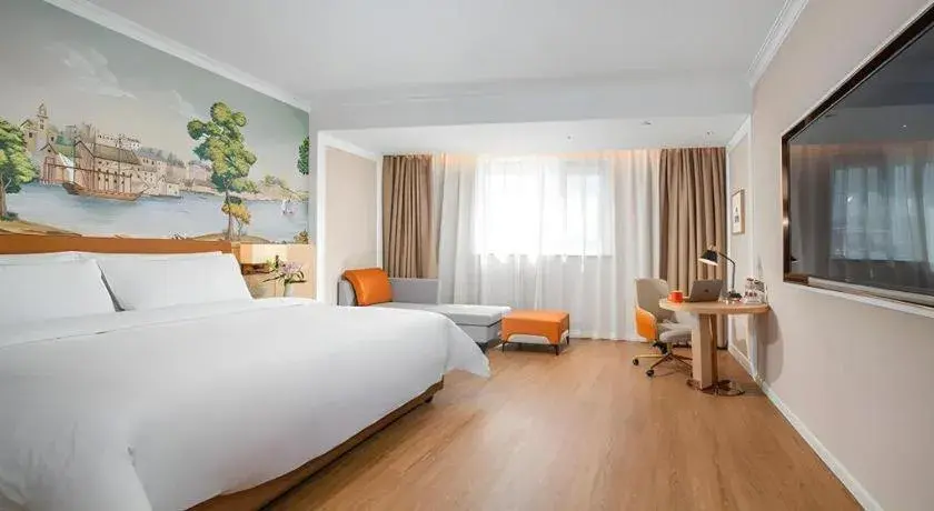 Bed in Vienna Hotel Tianjin Chentangzhuang Metro Station Bed in Vienna Hotel Tianjin Chentangzhuang Metro Station