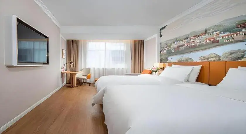 Bed in Vienna Hotel Tianjin Chentangzhuang Metro Station Bed in Vienna Hotel Tianjin Chentangzhuang Metro Station