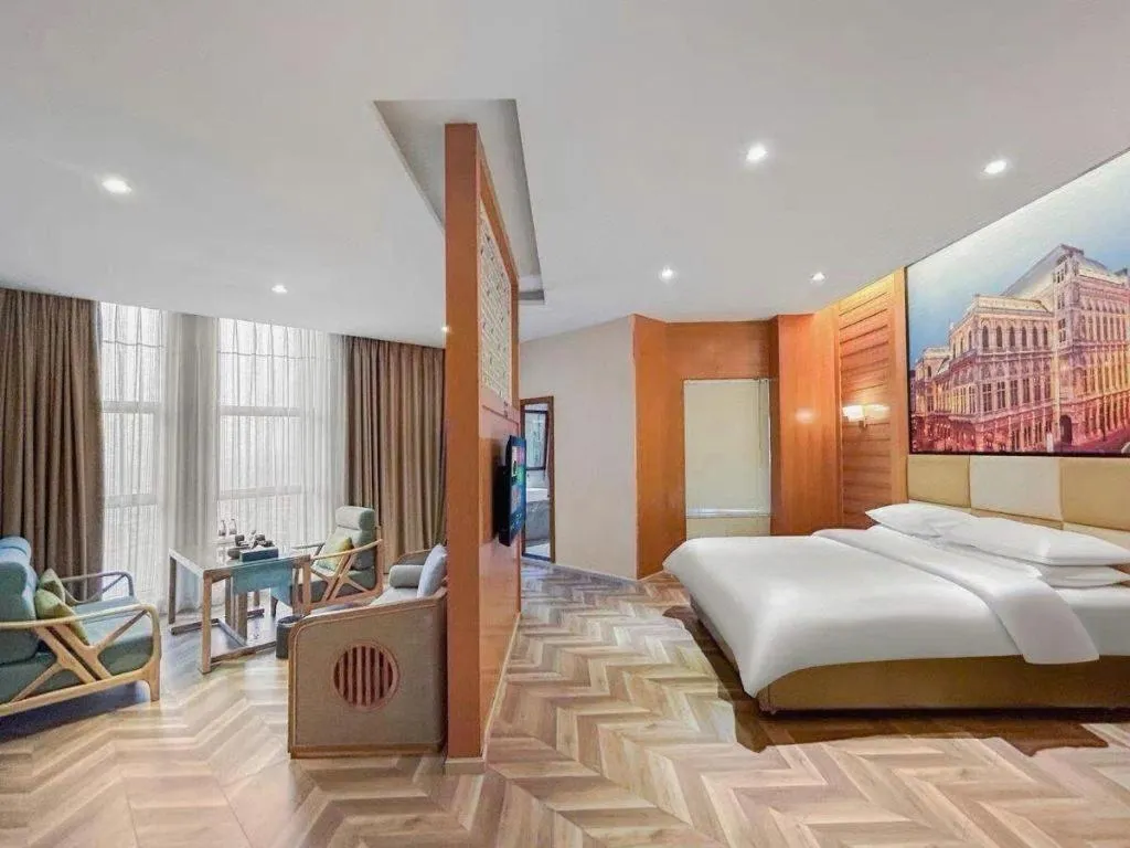 Bed in Vienna Hotel Chengdu Exhibition Center In Time City