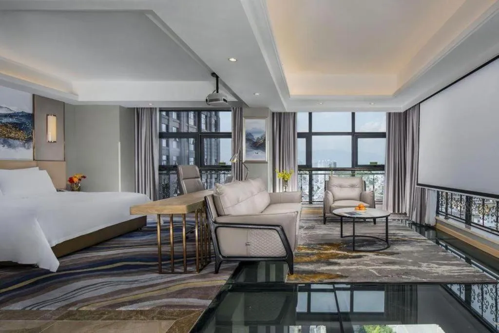 Bed in Vienna Hotel Shaanxi Hanzhong Central Square High-Speed Railway Station