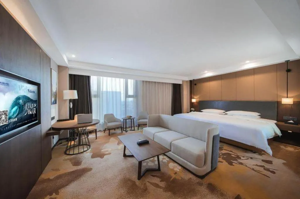 Bed in Venus Royal Hotel Ordos Yijinhuoluo Banner Olympic