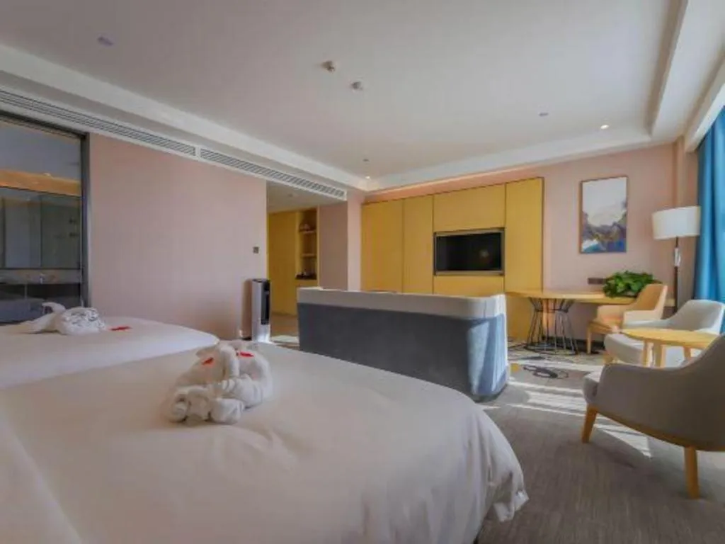 Bed in Venus Royal Hotel Ordos Yijinhuoluo Banner Olympic