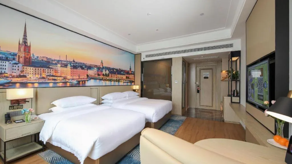 Bed in Vienna Hotel Shaanxi Xiianyang Yangling South Station