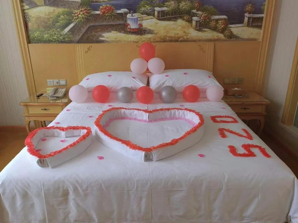 Bed in Vienna Hotel Anhui Jixi High-Speed Railway Station