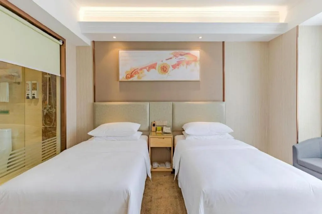 Bed in Vienna Hotel Anhui Huainan Shou County South Gate of Ancient Town Jinrun Central City