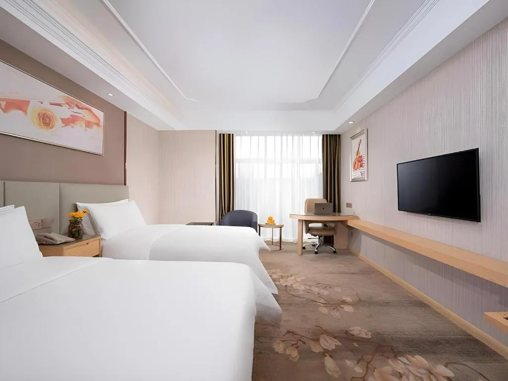 Bed in Vienna Hotel Anhui Huainan Shou County South Gate of Ancient Town Jinrun Central City