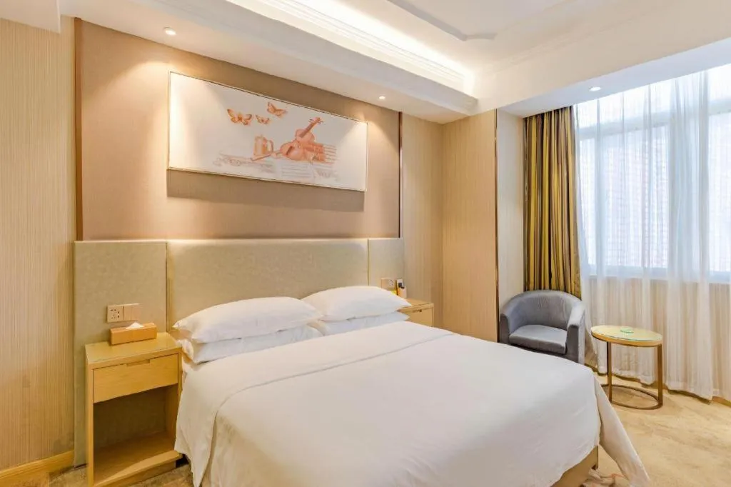 Bed in Vienna Hotel Anhui Huainan Shou County South Gate of Ancient Town Jinrun Central City