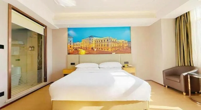 Bed in Vienna Hotel Anhui Huainan Shou County South Gate of Ancient Town Jinrun Central City