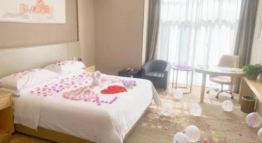Bed in Vienna Hotel Anhui Huainan Shou County South Gate of Ancient Town Jinrun Central City