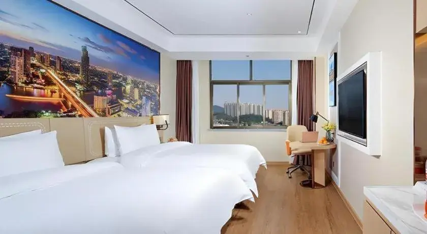 Bed in Vienna Hotel Guangxi Baise Xilin County Juting Cultural Arts Center Bed in Vienna Hotel Guangxi Baise Xilin County Juting Cultural Arts Center