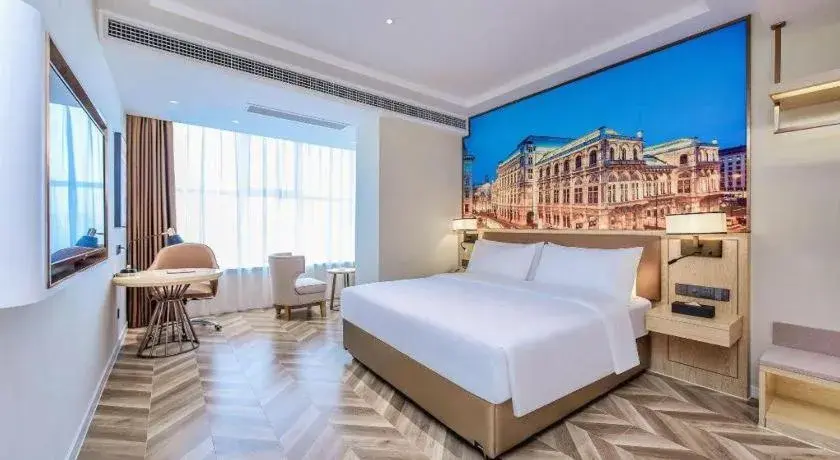 Bed in Vienna Hotel Sichuan Hejiang Yangtze River Bridge Bed in Vienna Hotel Sichuan Hejiang Yangtze River Bridge