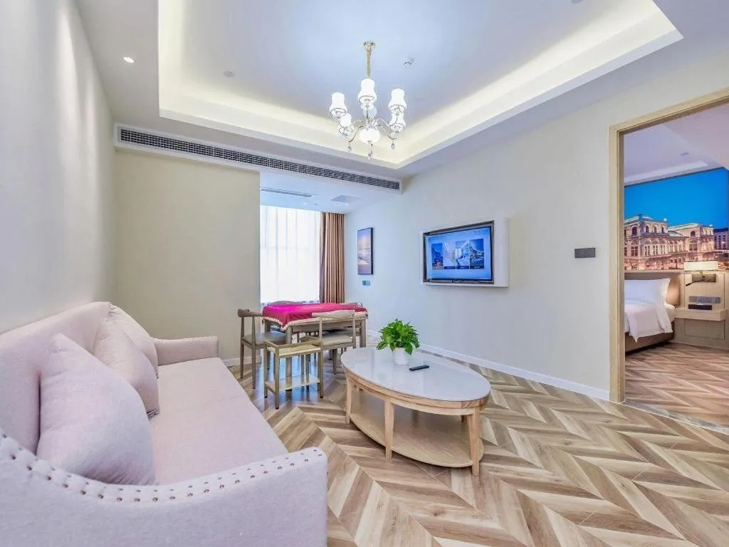 Bed in Vienna Hotel Sichuan Hejiang Yangtze River Bridge