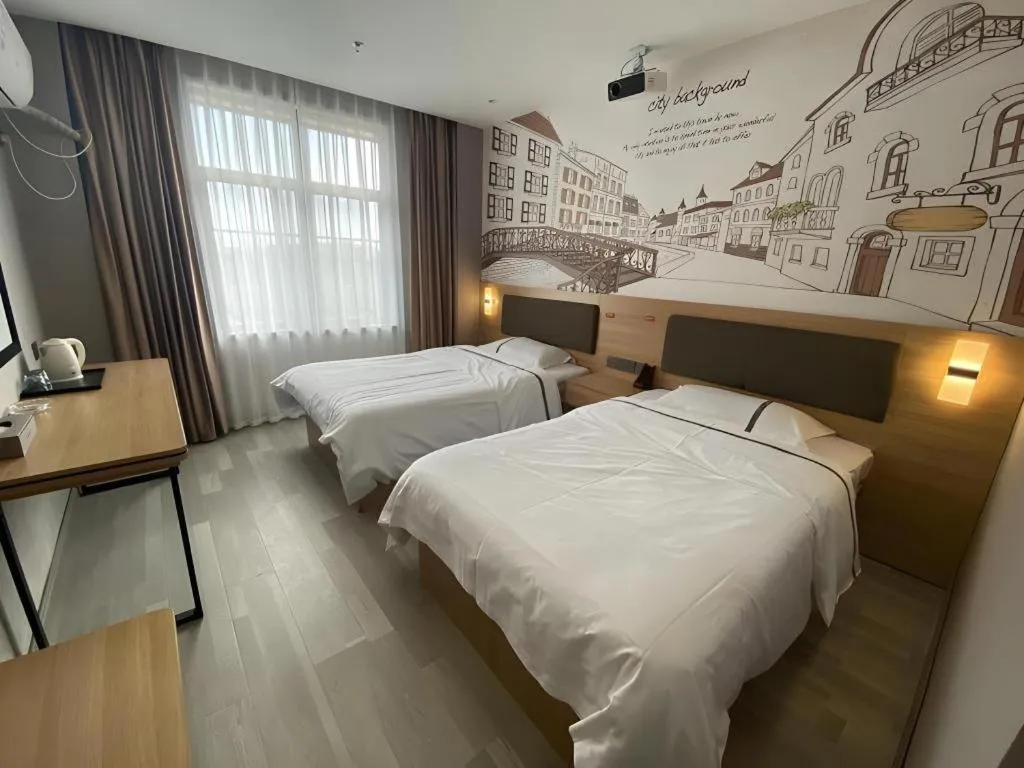 Bed in Jun Light Hotel Jiangxi Jiujiang Yongxiu County Dongyong Mall
