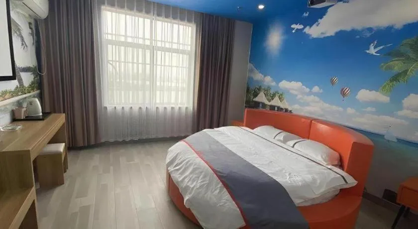 Bed in Jun Light Hotel Jiangxi Jiujiang Yongxiu County Dongyong Mall