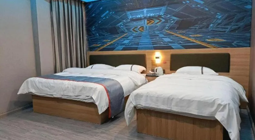 Bed in Jun Light Hotel Jiangxi Jiujiang Yongxiu County Dongyong Mall