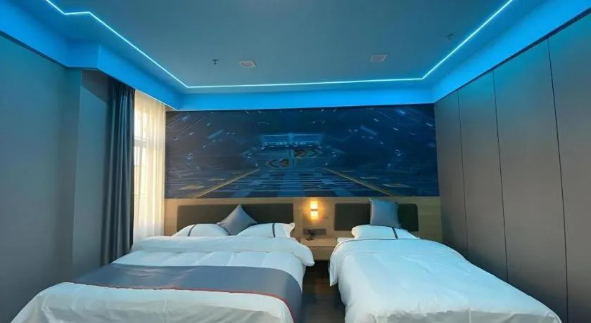 Bed in Jun Light Hotel Jiangxi Jiujiang Yongxiu County Dongyong Mall