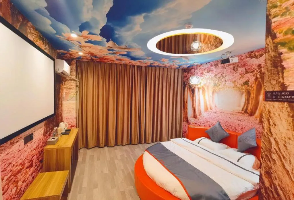 Bed in Jun Light Hotel Jiangxi Jiujiang Yongxiu County Dongyong Mall