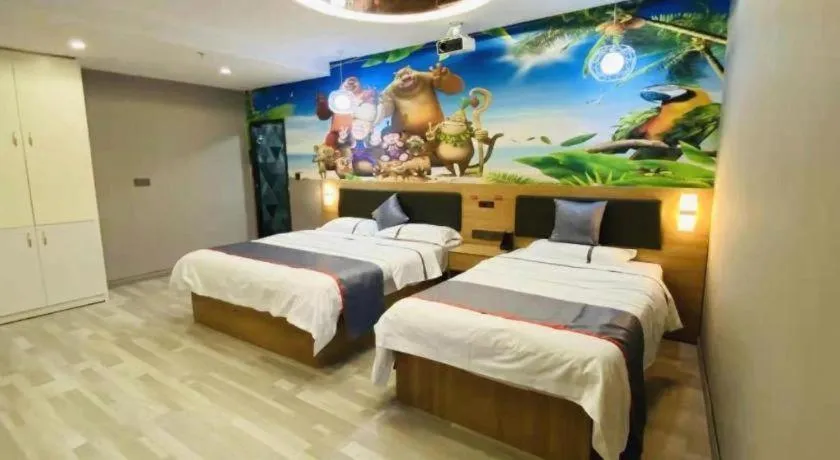 Bed in Jun Light Hotel Jiangxi Jiujiang Yongxiu County Dongyong Mall