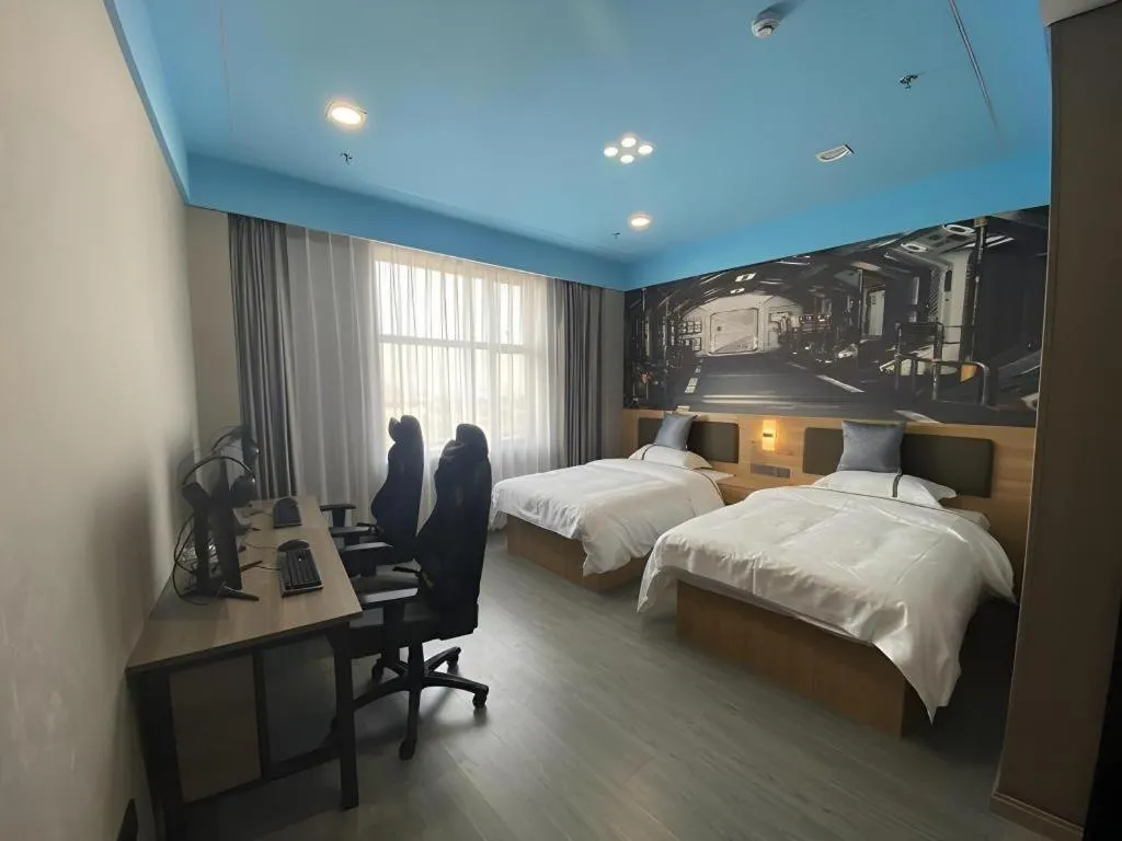 Bed in Jun Light Hotel Jiangxi Jiujiang Yongxiu County Dongyong Mall