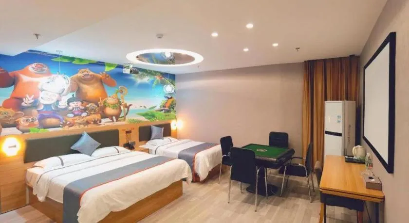 Bed in Jun Light Hotel Jiangxi Jiujiang Yongxiu County Dongyong Mall