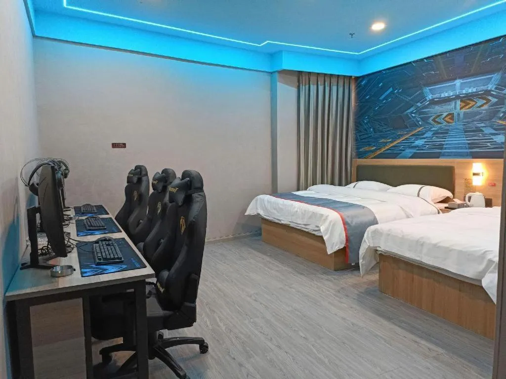 Bed in Jun Light Hotel Jiangxi Jiujiang Yongxiu County Dongyong Mall