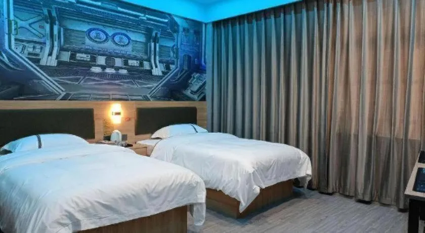 Bed in Jun Light Hotel Jiangxi Jiujiang Yongxiu County Dongyong Mall