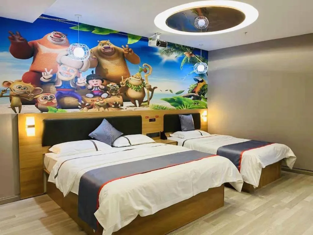 Bed in Jun Light Hotel Jiangxi Jiujiang Yongxiu County Dongyong Mall