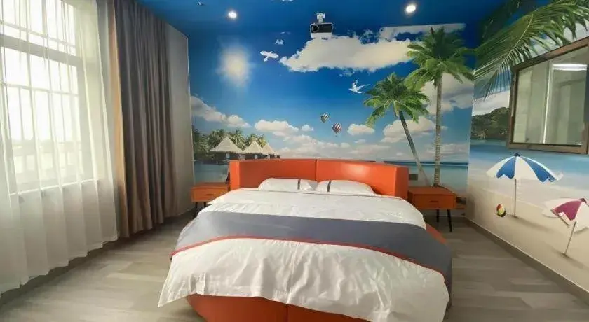 Bed in Jun Light Hotel Jiangxi Jiujiang Yongxiu County Dongyong Mall Bed in Jun Light Hotel Jiangxi Jiujiang Yongxiu County Dongyong Mall