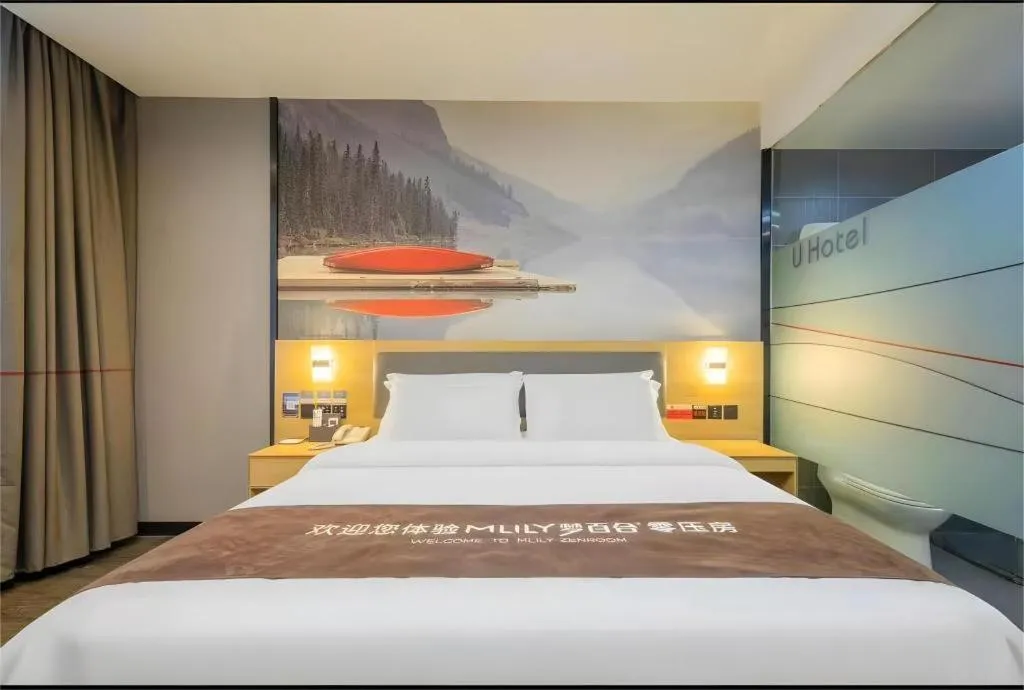 Bed in Jun Light Hotel Jiangxi Jiujiang Yongxiu County Dongyong Mall
