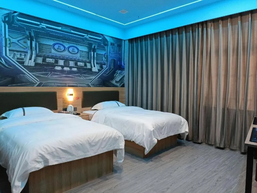 Bed in Jun Light Hotel Jiangxi Jiujiang Yongxiu County Dongyong Mall