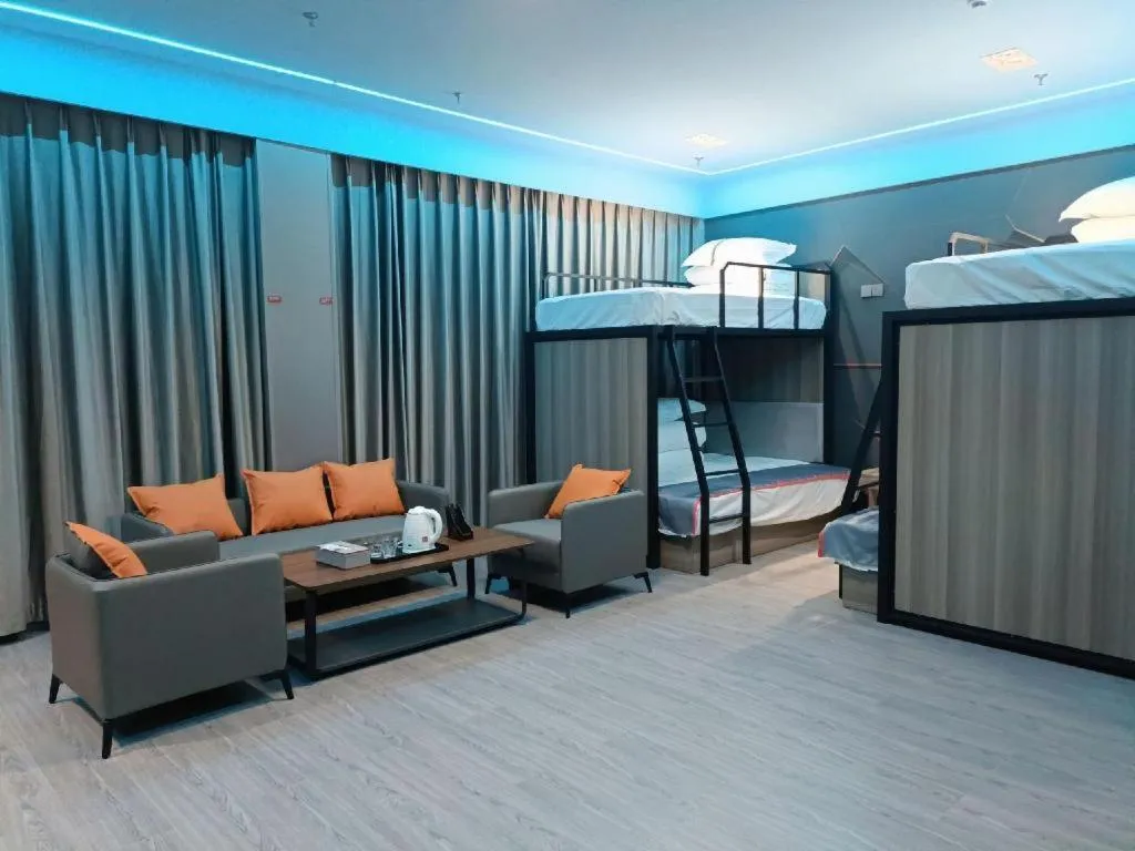 Bed in Jun Light Hotel Jiangxi Jiujiang Yongxiu County Dongyong Mall