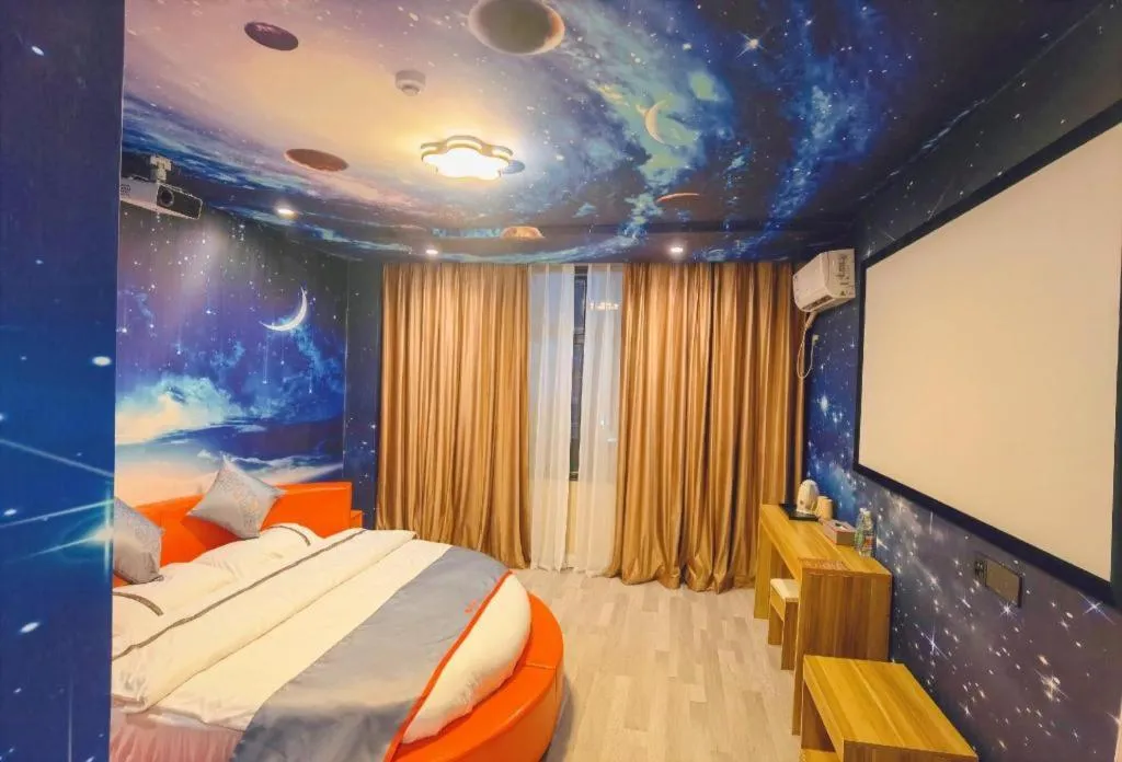 Bed in Jun Light Hotel Jiangxi Jiujiang Yongxiu County Dongyong Mall