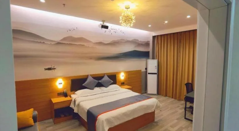 Bed in Jun Light Hotel Jiangxi Jiujiang Yongxiu County Dongyong Mall
