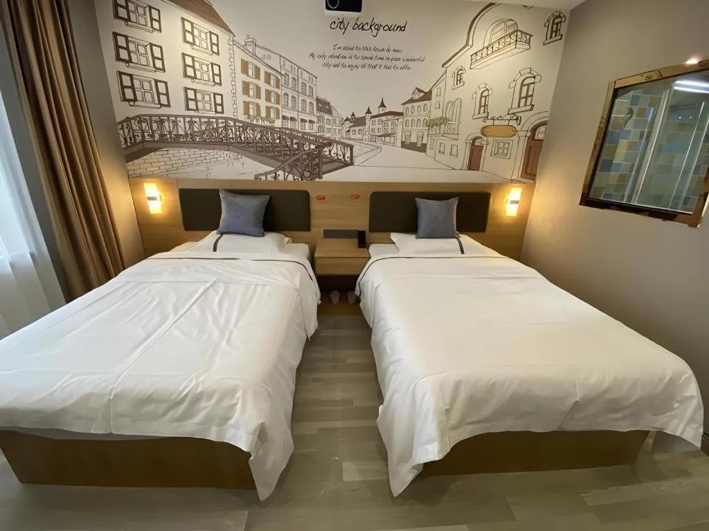 Bed in Jun Light Hotel Jiangxi Jiujiang Yongxiu County Dongyong Mall