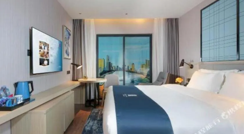 Bed in Echarm Hotel Chengdu Global Center Century City New Exhibition