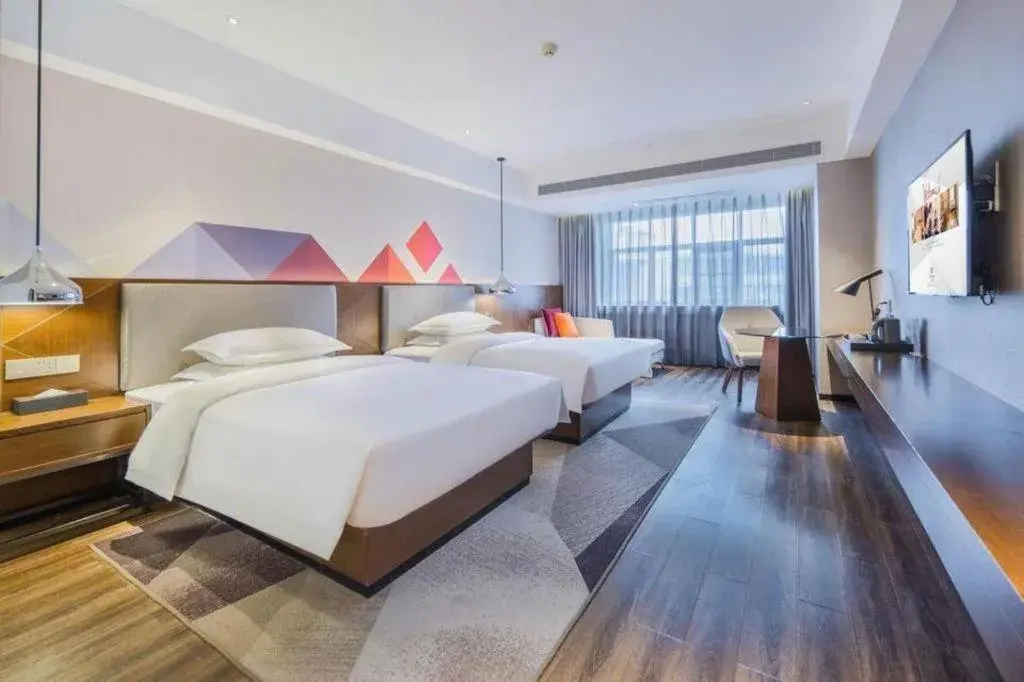 Bed in Borrman Hotel Baise High-speed Railway Station Hengning Plaza Bed in Borrman Hotel Baise High-speed Railway Station Hengning Plaza