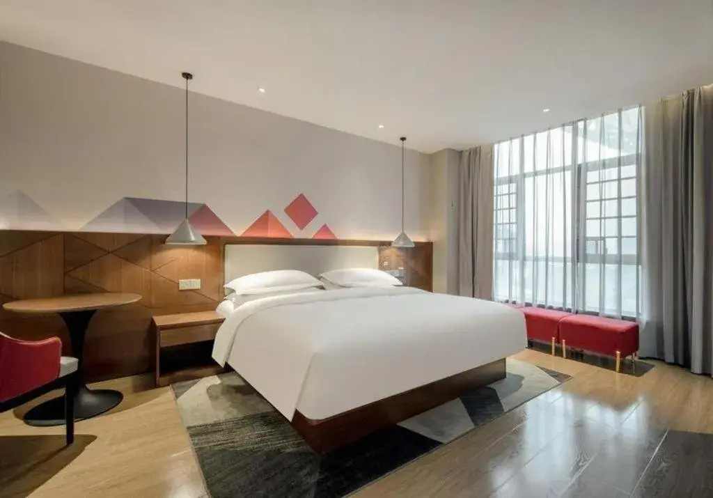 Bed in Borrman Hotel Baise High-speed Railway Station Hengning Plaza Bed in Borrman Hotel Baise High-speed Railway Station Hengning Plaza