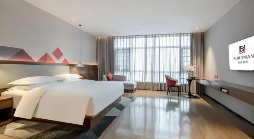 Bed in Borrman Hotel Baise High-speed Railway Station Hengning Plaza Bed in Borrman Hotel Baise High-speed Railway Station Hengning Plaza