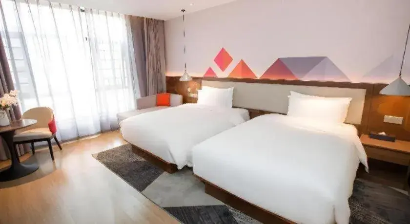 Bed in Borrman Hotel Baise High-speed Railway Station Hengning Plaza Bed in Borrman Hotel Baise High-speed Railway Station Hengning Plaza