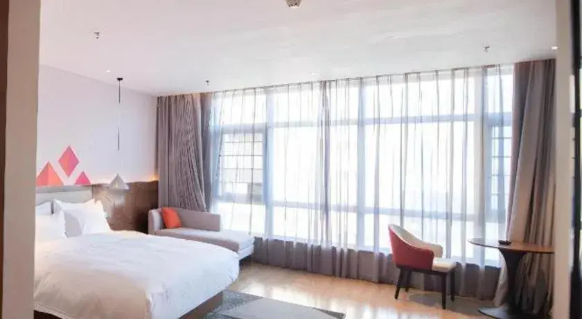 Bed in Borrman Hotel Baise High-speed Railway Station Hengning Plaza Bed in Borrman Hotel Baise High-speed Railway Station Hengning Plaza