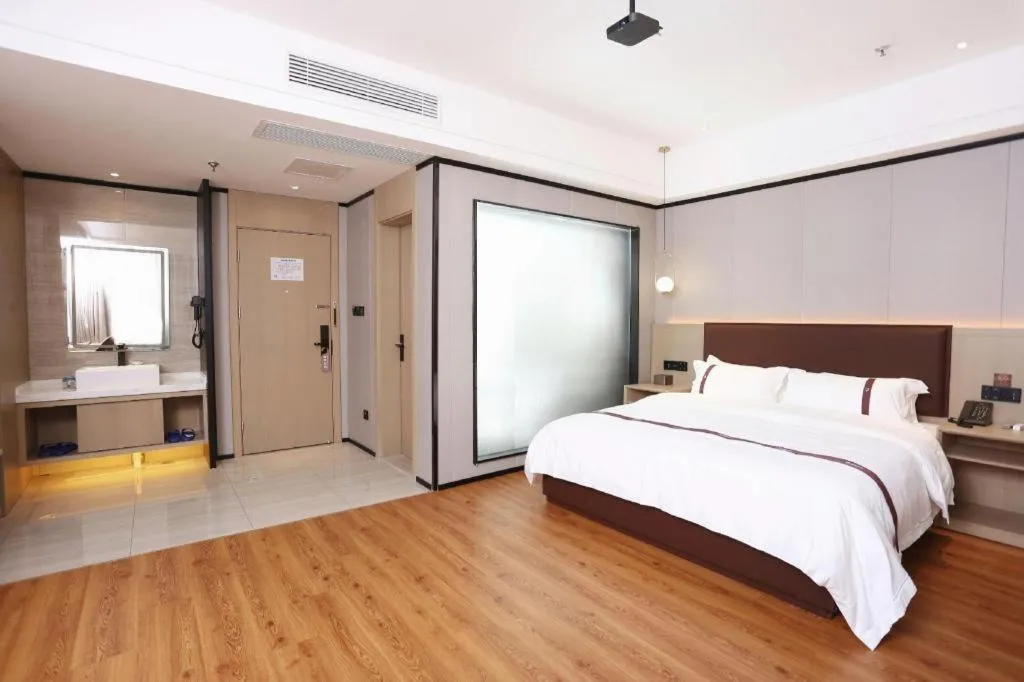 Bed in Gya Hotel Beijing Shunyi Yanjing Bridge