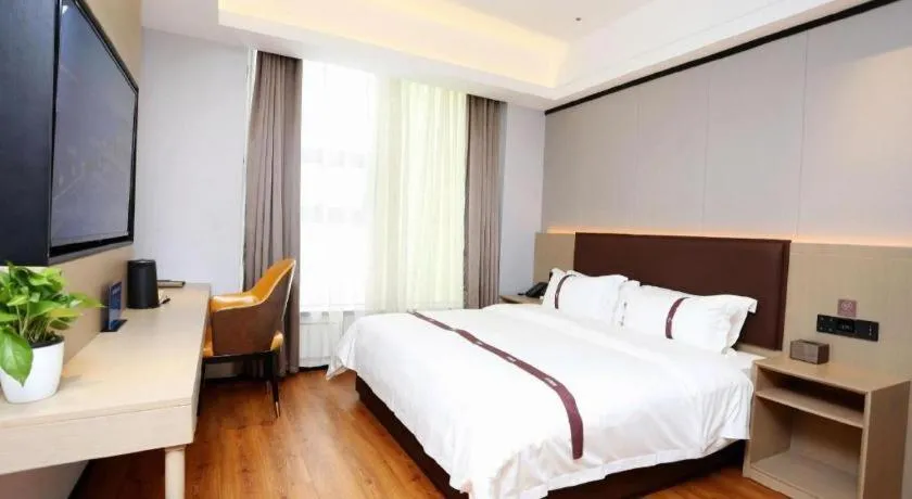 Bed in Gya Hotel Beijing Shunyi Yanjing Bridge