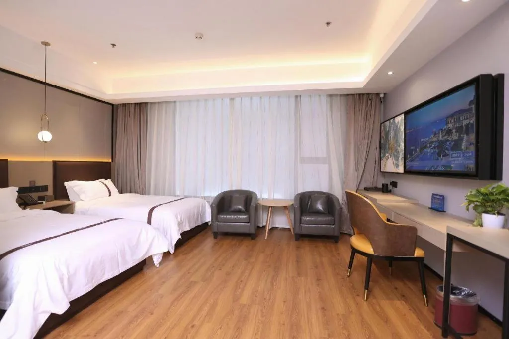 Bed in Gya Hotel Beijing Shunyi Yanjing Bridge