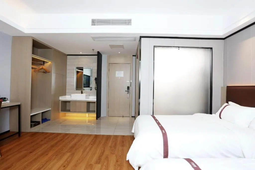 Bed in Gya Hotel Beijing Shunyi Yanjing Bridge