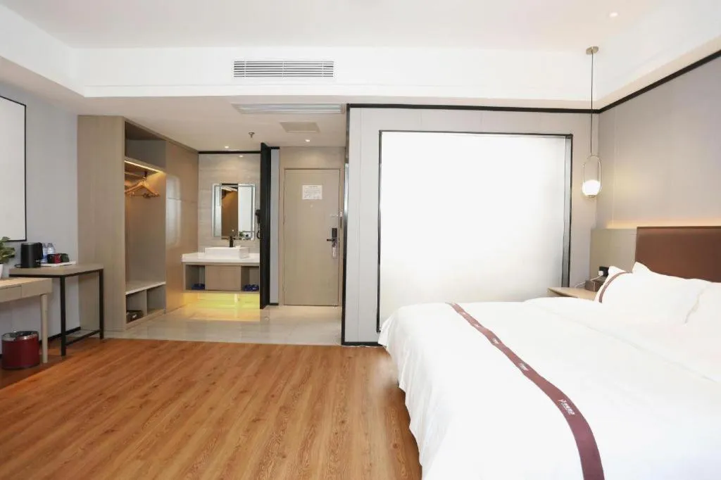 Bed in Gya Hotel Beijing Shunyi Yanjing Bridge