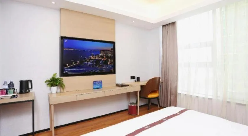 Bed in Gya Hotel Beijing Shunyi Yanjing Bridge