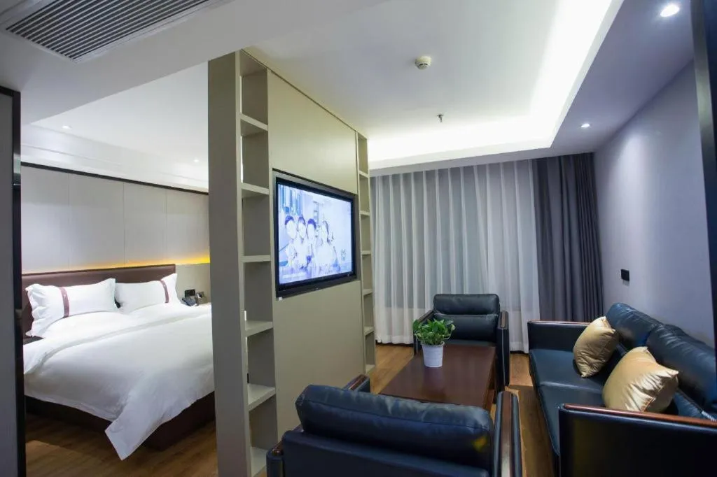 Bed in Gya Hotel Beijing Shunyi Yanjing Bridge